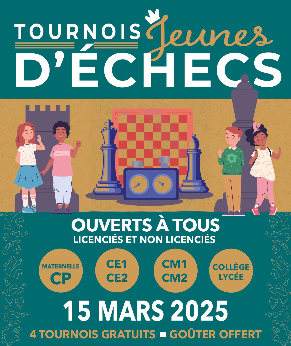 Tournoi Jeunes Châlons Échiquier Châlonnais - CMMA Assurance partenaire