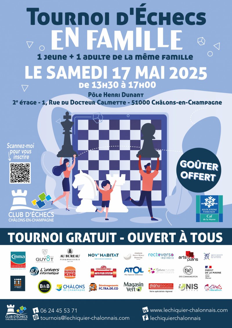 Tournoi Famille Échiquier Châlonnais - CMMA Assurance partenaire